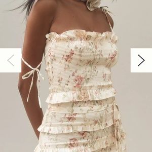 NBW V. Chapman Lily Printed Ruched & Ruffled Stretch Midi Dress